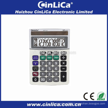 12 digit dual power check function currency converter with desktop calculator